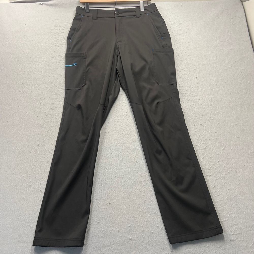 Amazon Luly Yang Mens M 32-34 Cargo Work‎ Pants Gray Stretch Uniform 1582